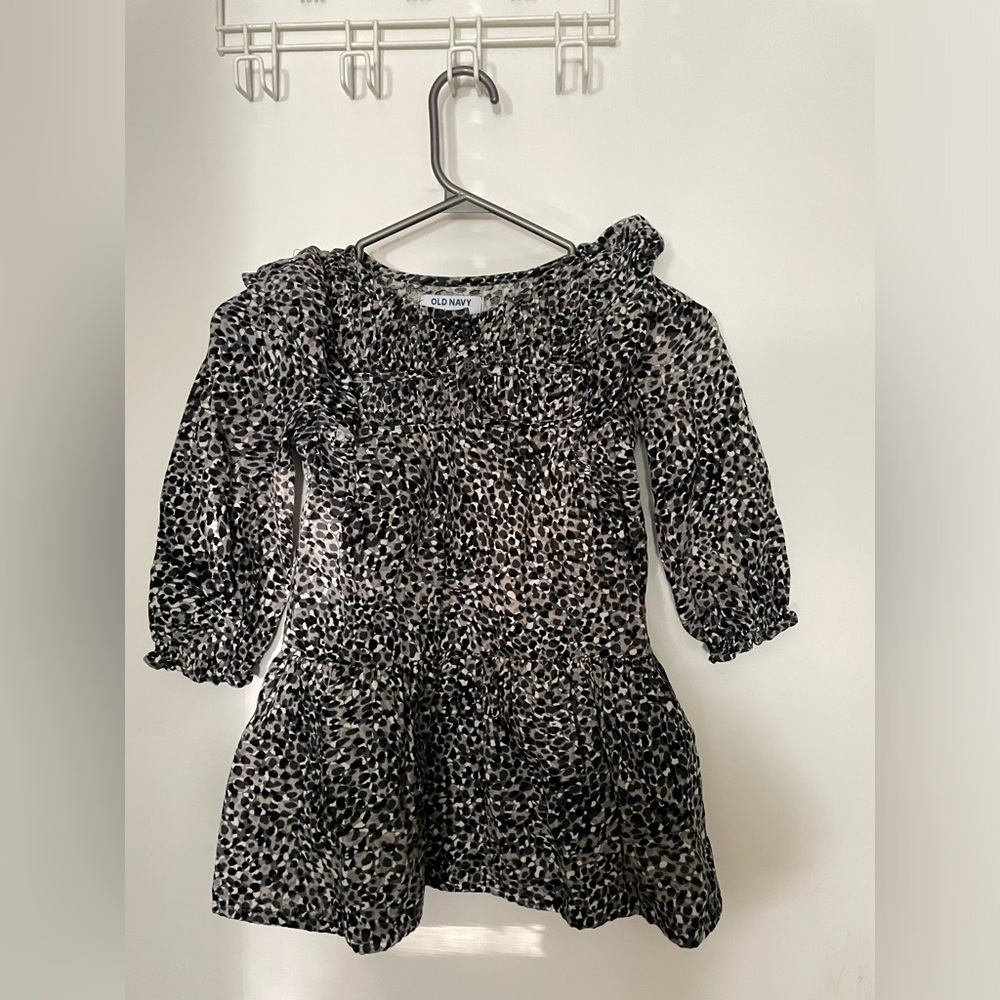 Old Navy Black and White Leopard Print Toddler Girls Dress